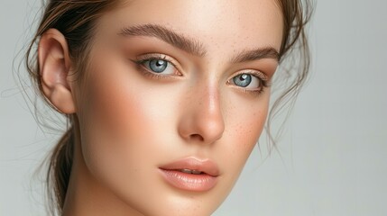 Fototapeta premium closeup of a beautiful woman, concept makeup, skin care and cosmetics