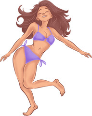 Happy Woman dancing illustration
