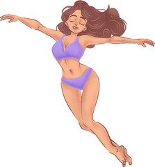 Happy Woman dancing illustration