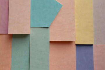 Minimalist Pastel Colored Abstract Background with Geometric Shapes