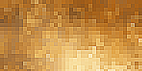 Abstract Gold square pixel mosaic background, Golden pixel background. Stylish template for presentation, advertising, banner, New Gold Design