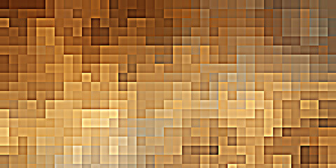 Abstract Gold square pixel mosaic background, Golden pixel background. Stylish template for presentation, advertising, banner, New Gold Design