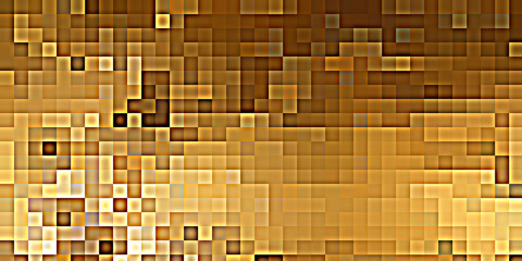 Abstract Gold square pixel mosaic background, Golden pixel background. Stylish template for presentation, advertising, banner, New Gold Design