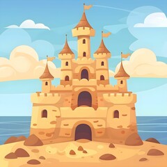 Majestic Sandcastle by the Sea