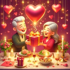 Happy couple on valentine day 