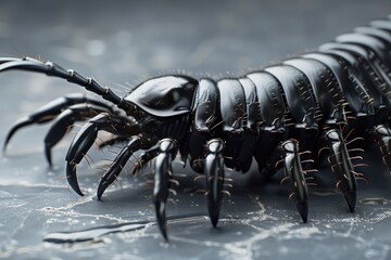 Close up of a black insect on a surface, perfect for educational materials
