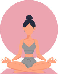 faceless girl in yoga position  vector