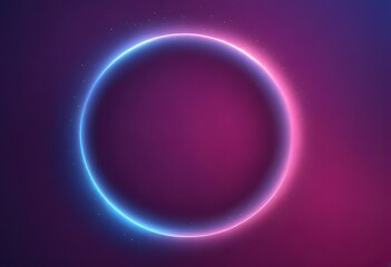 Obraz premium Glowing Green light ring black background grainy gradient noise texture poster banner backdrop abstract design