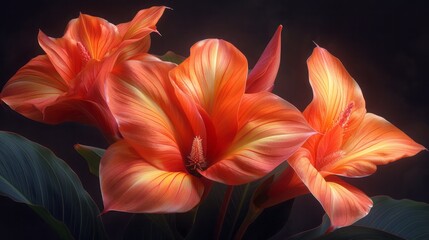 Obraz premium Cannova Red Golden Flame. Canna Lily.