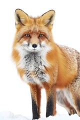 Obraz premium A red fox standing in the snow, perfect for wildlife themes