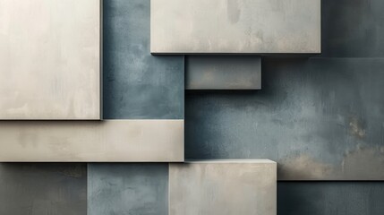 Textured concrete geometric wall details