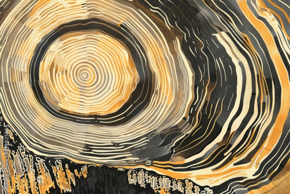 Poster A tree trunk with a unique spiral design. Suitable for nature or abstract concepts