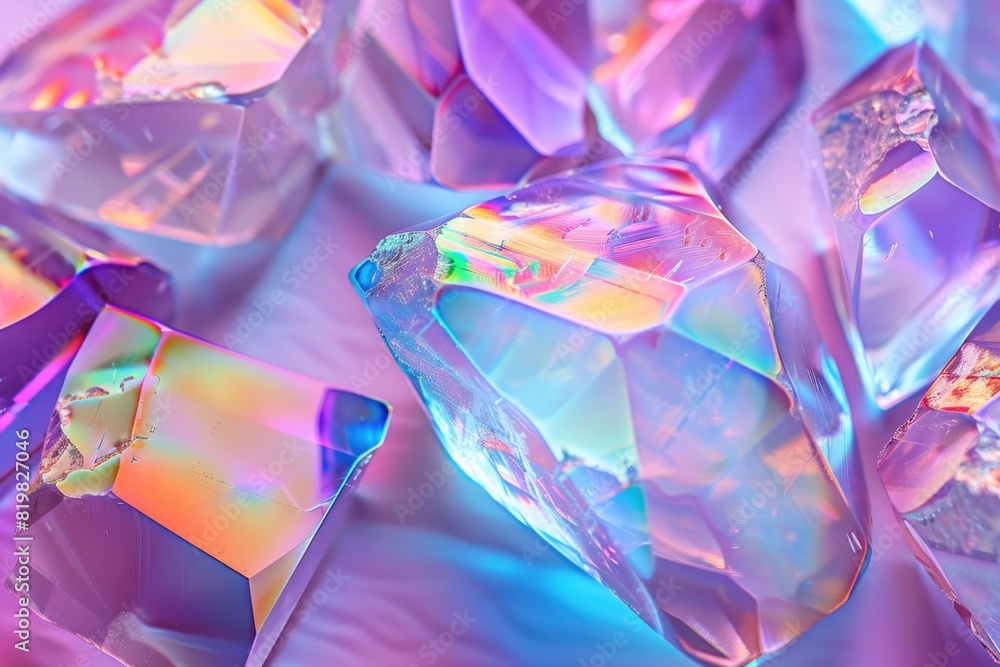 Poster Detailed close-up of a cluster of crystals, perfect for adding a touch of elegance to any project