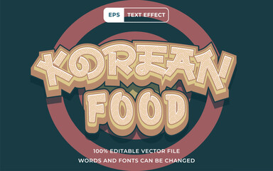 Editable Text effect Korean food 3D