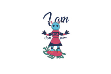 Female Robote Saying I am Super Cool Person | High Resolution Printable File Available For Download