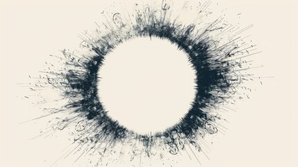 Simple black and white circle drawing, suitable for graphic design projects