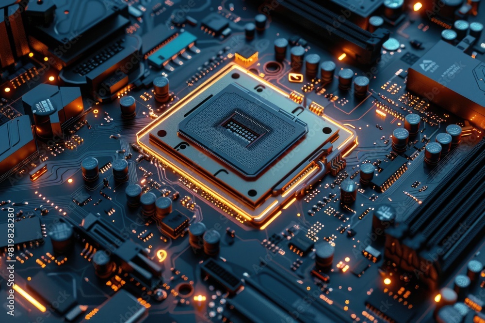 Aufkleber detailed view of a computer motherboard. ideal for technology concepts