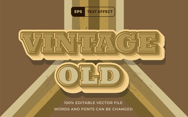 Editable Text effect rustic vintage 3D old style