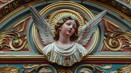 Obraz premium Detailed view of an angel statue. Suitable for religious themes