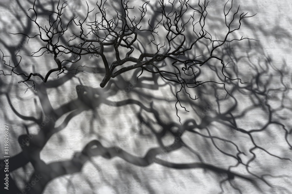 Aufkleber a minimalist black and white photo of a bare tree. suitable for nature and minimalistic design conce