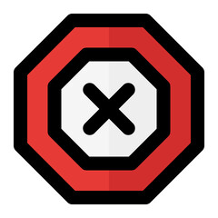 Ad Blocker Icon in Filled Line Style