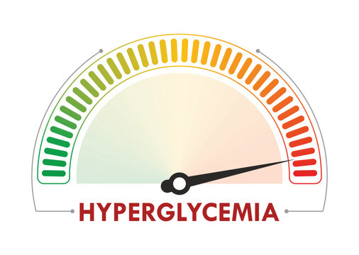 Hyperglycemia speedometer. Speedometer concept. Vector illustration.