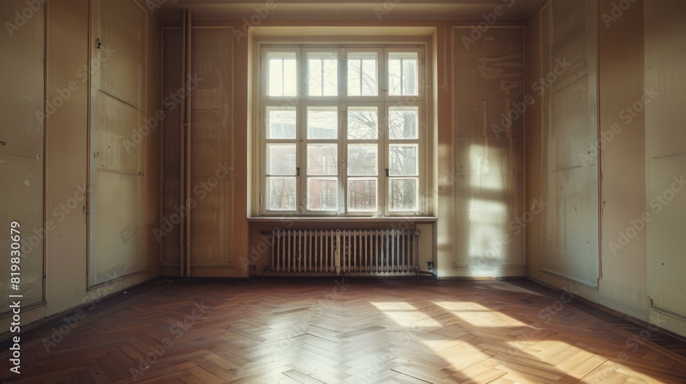 Aufkleber simple room with natural light from window, suitable for various concepts