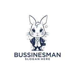 Bunny's fashionista logo vector illustration