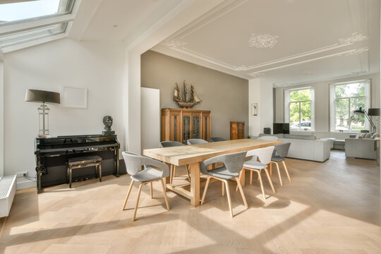 Elegant interior of a spacious modern living room