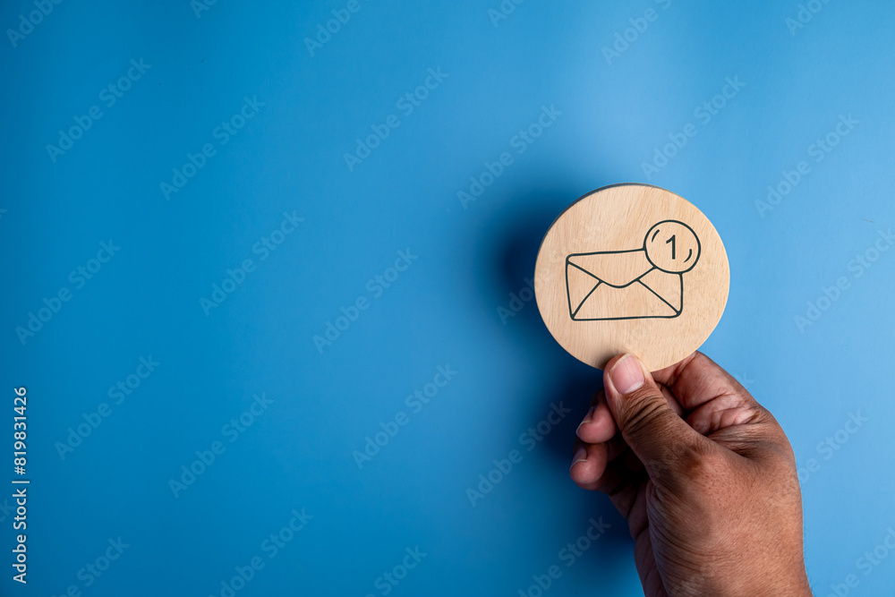 Poster email checking and protection security from spam. security protection notification on internet lette