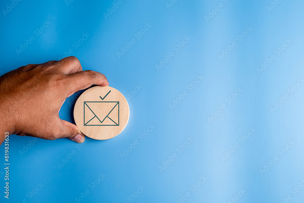 Poster email checking and protection security from spam. security protection notification on internet lette