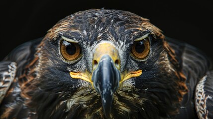 A detailed close-up of a bird of prey. Ideal for nature and wildlife themes