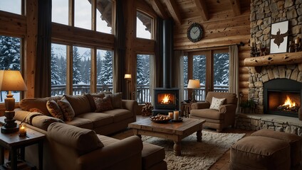 Obraz premium a log cabin