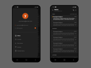 Dark Mode Email App Interface - Efficient and Stylish Communication