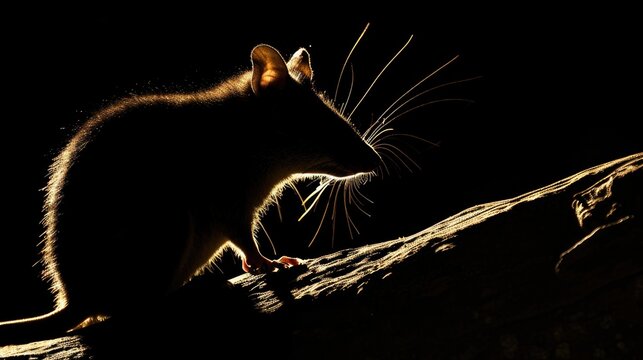 A rat perched on a tree branch. Ideal for nature or wildlife concepts - Powered by Adobe