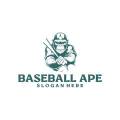 Baseball ape logo vector illustration