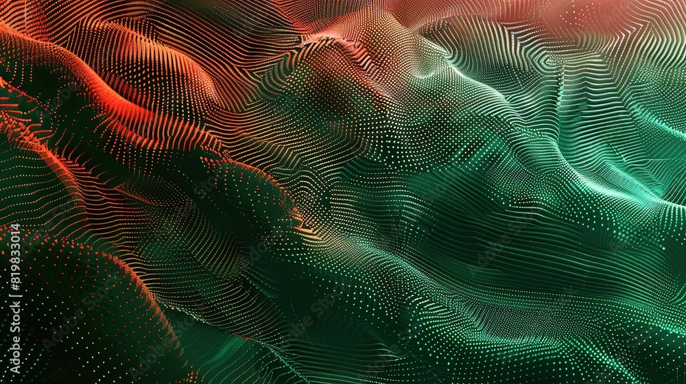 Poster abstract fractal background with space red and green lines gradients