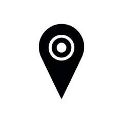 Location pin icon. Black Location pin icon on white background. Vector illustration