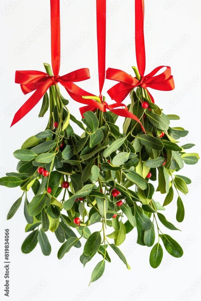 Poster A mystical image of mist hanging from a red ribbon, perfect for adding a touch of mystery to your projects.