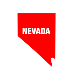 Nevada map in red color