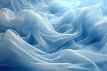 Obraz premium Floating blue fabric