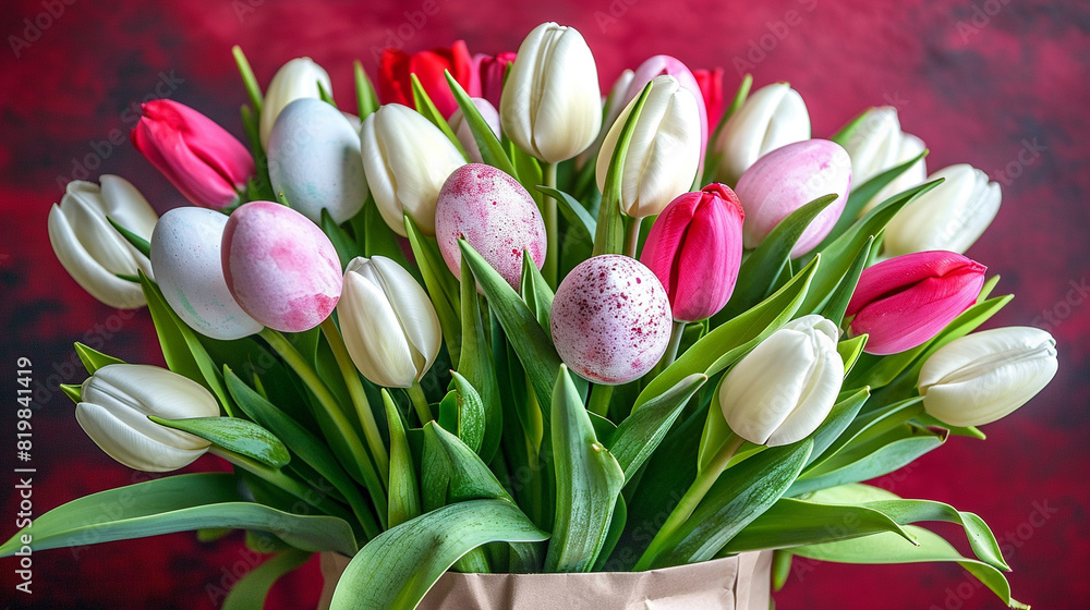 Poster bouquet of tulips