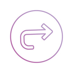 turn right icon with white background vector stock illustration