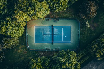 Outdoor tennis court with blue sky - Old court and nobody
. Beautiful simple AI generated image in 4K, unique.