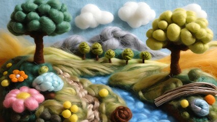 Knitting style landscape