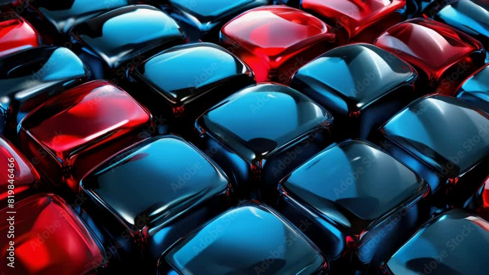 Aufkleber a close up of a blue and red cube. the blue and red cubes are arranged in a pattern