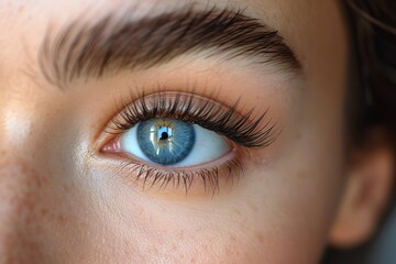 Obraz premium Magnetic False Lashes Applying magnetic false lashes for easy and reusable lash enhancement, emphasizing convenience