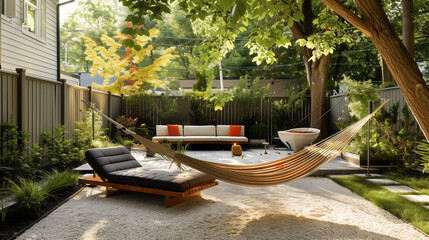 hammock in the garden. ai generated