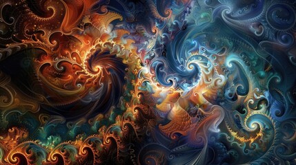 Obraz premium An abstract representation of eternity, with swirling patterns of timelessness and permanence.