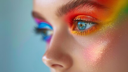colorful makeup looks inspired by the Pride flag